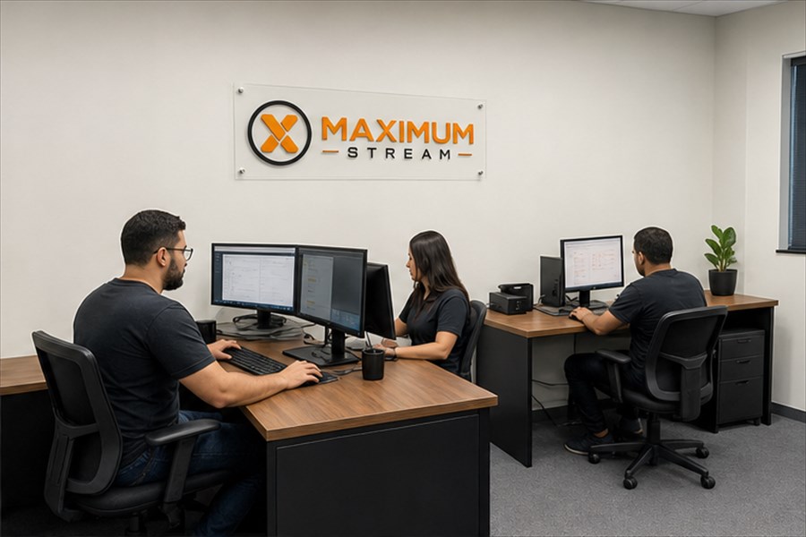 Equipe de atendimento e operação acompanhando sistemas de web rádio