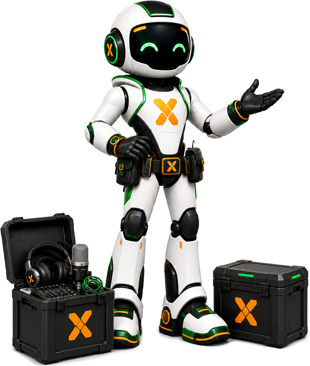 Mascote da Maximum apresentando a estrutura da empresa
