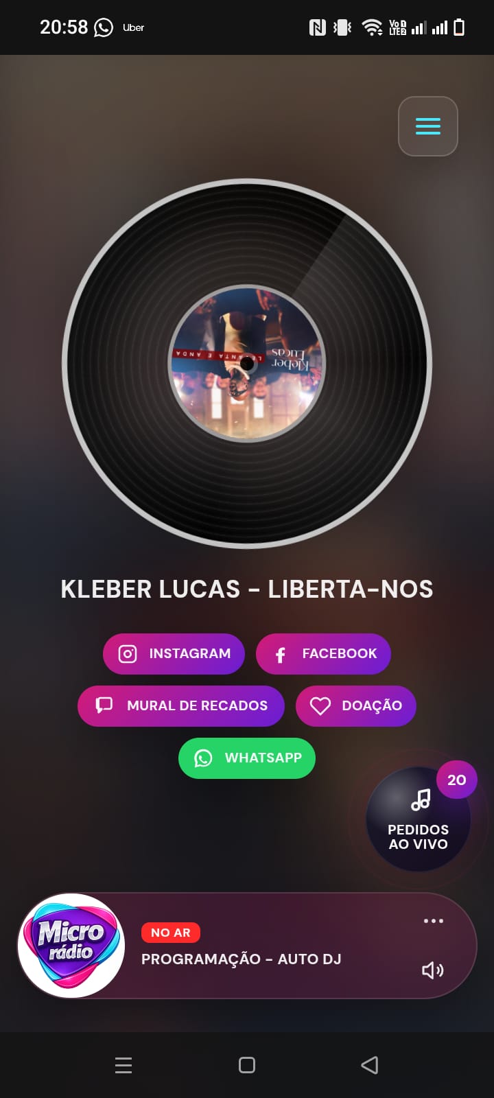 Player com animação personalizada