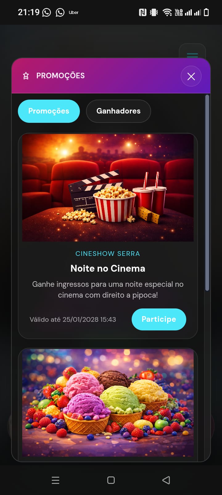 Promoções e sorteios da rádio