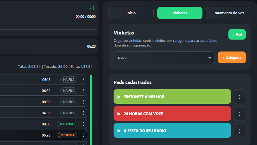 Organize seus áudios e acione tudo na hora certa
